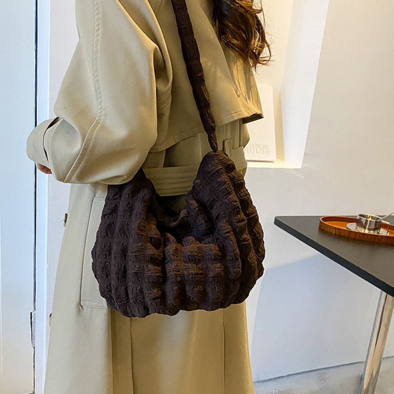 Genți de mână pentru doamne, genți de mână pentru femei, genți de mână cu bule Bubbles, geantă de umăr, ocazională, elegantă, plisată, cu volan, poșetă pentru cumpărături