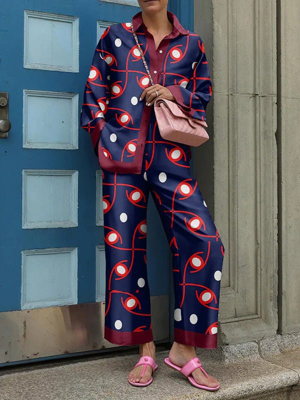 Hipster de stradă Costum casual de damă din poliester la modă Toamnă Jachetă simplă cu un singur piept Pantaloni cu talie înaltă pentru femeie ținută din două piese