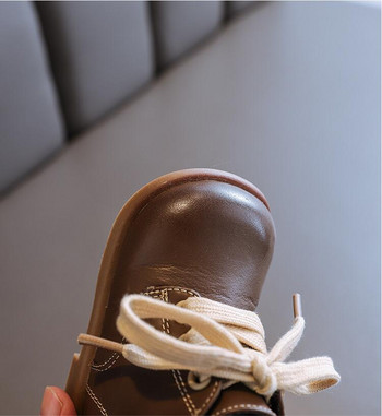 Есен 2023 г. Нови бебешки къси ботуши Детски обувки в британски стил Детски обувки за малко дете Единични ботуши за бебета с мека подметка
