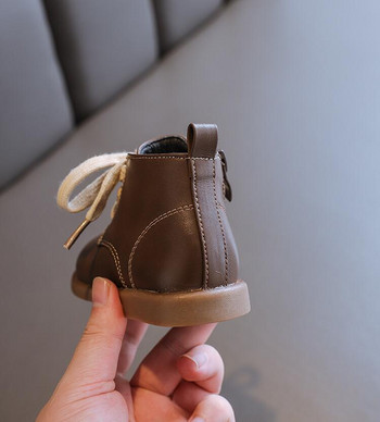 Есен 2023 г. Нови бебешки къси ботуши Детски обувки в британски стил Детски обувки за малко дете Единични ботуши за бебета с мека подметка