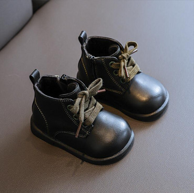 Toamnă 2023 Cizme scurte pentru bebeluși, în stil britanic, pantofi pentru copii, pantofi pentru copii mici, cizme unice pentru bebeluși cu talpă moale