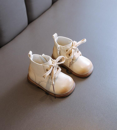 Toamnă 2023 Cizme scurte pentru bebeluși, în stil britanic, pantofi pentru copii, pantofi pentru copii mici, cizme unice pentru bebeluși cu talpă moale