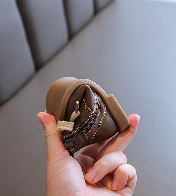 Toamnă 2023 Cizme scurte pentru bebeluși, în stil britanic, pantofi pentru copii, pantofi pentru copii mici, cizme unice pentru bebeluși cu talpă moale