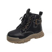 Παιδικές μονές μπότες 2023 Φθινόπωρο βρετανικό στυλ Ρετρό μπότες αστραγάλου ελαφριές παιδικές μπότες Martin Μόδα Δερμάτινες μπότες για αγόρια