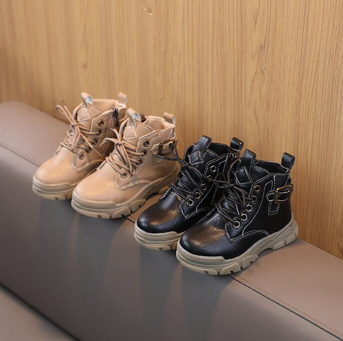 Παιδικές μονές μπότες 2023 Φθινόπωρο βρετανικό στυλ Ρετρό μπότες αστραγάλου ελαφριές παιδικές μπότες Martin Μόδα Δερμάτινες μπότες για αγόρια