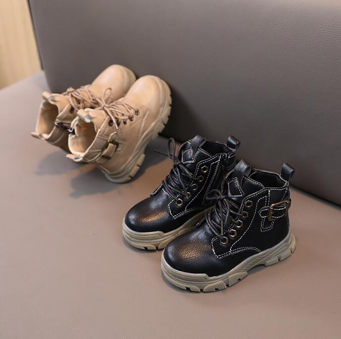 Παιδικές μονές μπότες 2023 Φθινόπωρο βρετανικό στυλ Ρετρό μπότες αστραγάλου ελαφριές παιδικές μπότες Martin Μόδα Δερμάτινες μπότες για αγόρια