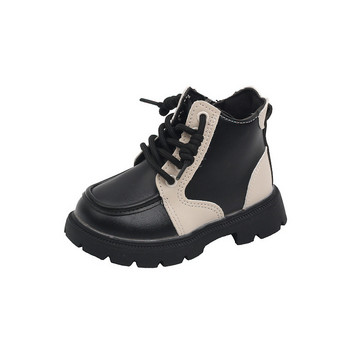 Παιδικές κοντές μπότες βρετανικού στυλ 2023 Φθινόπωρο για αγόρια μπότες αστραγάλου συνονθύλευμα Μόδα μαλακά παπούτσια για κορίτσια Παιδικά καθημερινά δερμάτινα μποτάκια