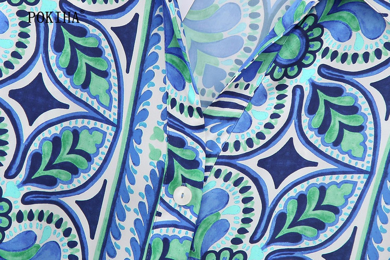 Pokiha Fashion Femei Imprime Bluze cu mânecă lungă cămașă și pantaloni casual cu talie înaltă Femei Chic Seturi două piese Mujer