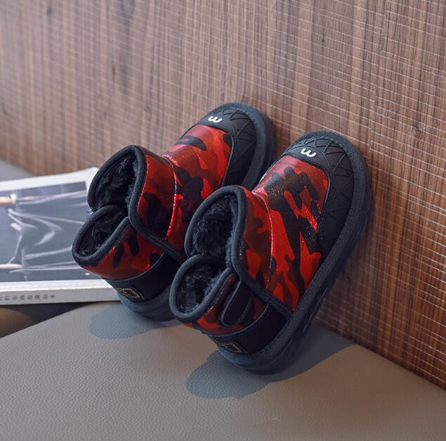 Παιδικά αδιάβροχα αντιολισθητικά μποτάκια για το χιόνι για κορίτσια Μόδα Κοντά μποτάκια Αγόρια Φωτεινό δέρμα Ζεστά βαμβακερά παπούτσια Baby Snow Cotton