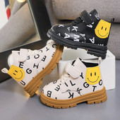 Φθινοπωρινές καινούργιες παιδικές κοντές μπότες Μωρό χαριτωμένο καρτούν Μονά παπούτσια Αγόρια Κορίτσια Μόδα Φθινοπωρινές ψηλές δερμάτινες μπότες