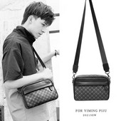 Meeste kotid Kvaliteetsest nahast Crossbody kott Vintage geomeetrilise mustriga vabaaja meeste õlakott Igapäevased messenger-kotid