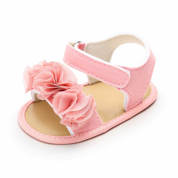 Бебешки обувки Сандали Бебе момиче Летни плоски бели цветя Принцеса обувки Новородено малко дете Бебе Елегантни розови сладки Prewalkers 0-18M