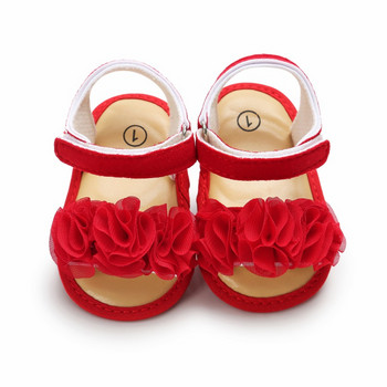 Бебешки обувки Сандали Бебе момиче Летни плоски бели цветя Принцеса обувки Новородено малко дете Бебе Елегантни розови сладки Prewalkers 0-18M
