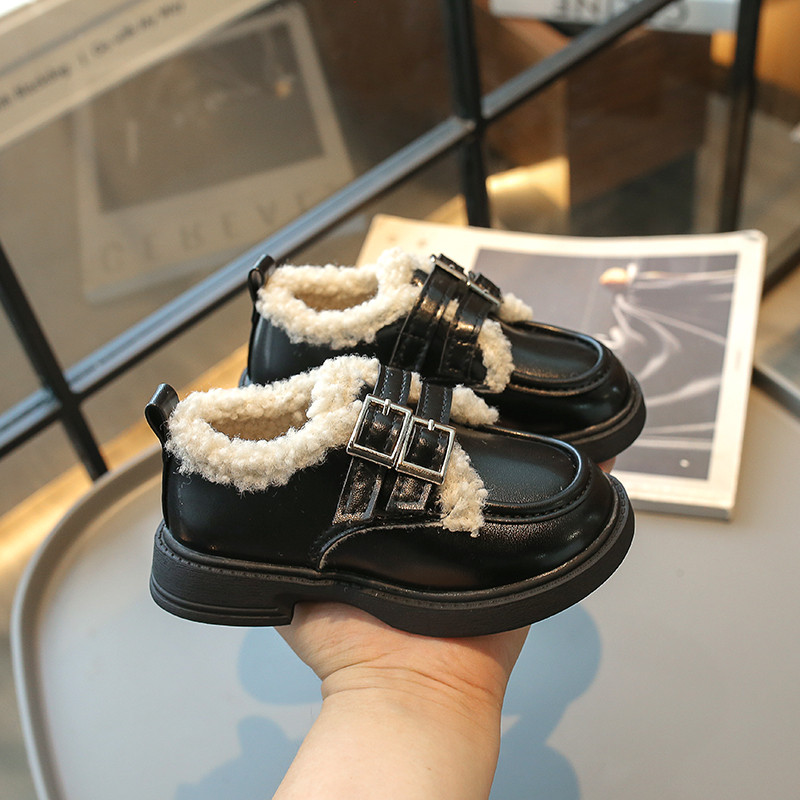 Cizme din piele pentru copii 2023, maro, băieți, fete, pantofi din bumbac căptușiți, toamnă iarnă, negru, copil mic, pantofi din blană cu fundul moale