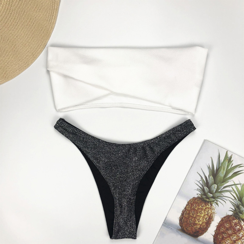 îmbrăcăminte de plajă pentru femei 2023 costum de baie alb biquini mulher bikini căptușit cu fundul obraznic bikini aurii fără bretele tankini tanga costume de baie