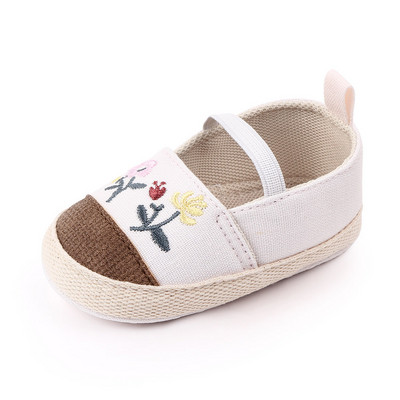 2023 Big Bow Παιδικά Παπούτσια για νεογέννητο Floral Ebroidery Baby Soft Sole First Walker Αντιολισθητικά παιδικά παπούτσια για κορίτσια Prewalker