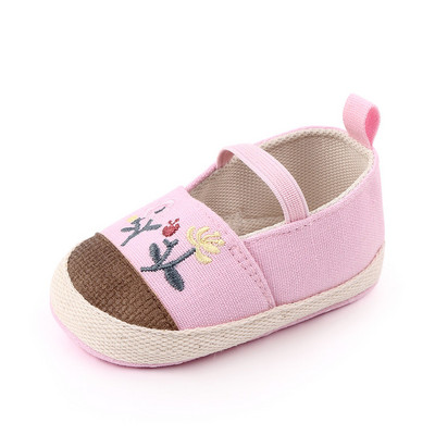 2023 Big Bow Παιδικά Παπούτσια για νεογέννητο Floral Ebroidery Baby Soft Sole First Walker Αντιολισθητικά παιδικά παπούτσια για κορίτσια Prewalker