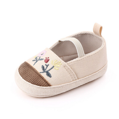 2023 Big Bow Παιδικά Παπούτσια για νεογέννητο Floral Ebroidery Baby Soft Sole First Walker Αντιολισθητικά παιδικά παπούτσια για κορίτσια Prewalker