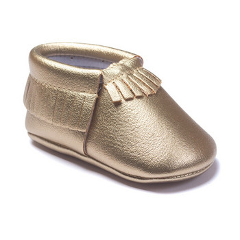Златни бебешки обувки за момче Детски мокасини Bebe маратонки Toddler First Walker PU меки ресни Обувки за новородени PU кожени меки чорапи