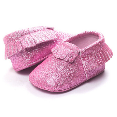 Pantof auriu pentru bebelusi baieti Mocasini pentru copii Pantofi Bebe pentru copil mic First Walker Pantofi pentru nou-nascuti cu franjuri moale din PU Șosetă moale din piele PU