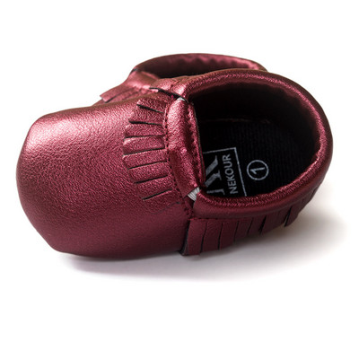 Pantof auriu pentru bebelusi baieti Mocasini pentru copii Pantofi Bebe pentru copil mic First Walker Pantofi pentru nou-nascuti cu franjuri moale din PU Șosetă moale din piele PU