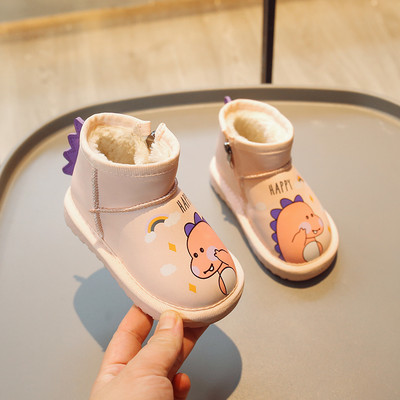 Baby Snow Boots Βαμβακερά παπούτσια Χειμερινά Νέα Casual ζεστά αγόρια Μαλακά παιδικά παπούτσια Παιδικά κοριτσίστικα βελούδινα παπούτσια 2023 Cartoon Dinosaur