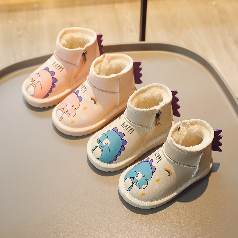 Baby Snow Boots Βαμβακερά παπούτσια Χειμερινά Νέα Casual ζεστά αγόρια Μαλακά παιδικά παπούτσια Παιδικά κοριτσίστικα βελούδινα παπούτσια 2023 Cartoon Dinosaur