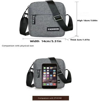 Слинг чанта Нова проста платнена малка квадратна чанта Модна мъжка и дамска ежедневна евтина чанта през рамо през рамо