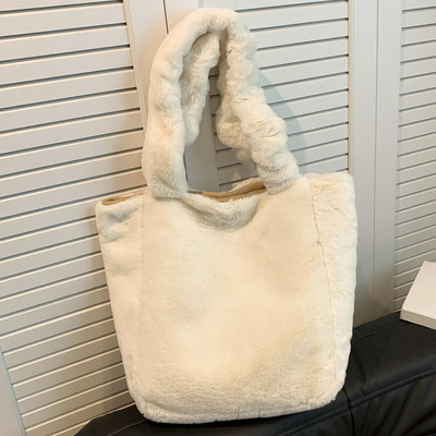 Γυναικεία τσάντα ώμου από συνθετική γούνα Μόδα βελούδινη τσάντα τσάντα casual casual hobo bag Ευέλικτη τσάντα χειμερινής μετακίνησης μεγάλης χωρητικότητας