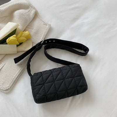 Νέα μόδα Space Pad Βαμβακερές γυναικείες τσάντες ώμου Χειμερινές νάιλον γεμισμένες καπιτονέ τσάντες αγορών Γυναικείες casual τσάντες χιαστί Τσάντες