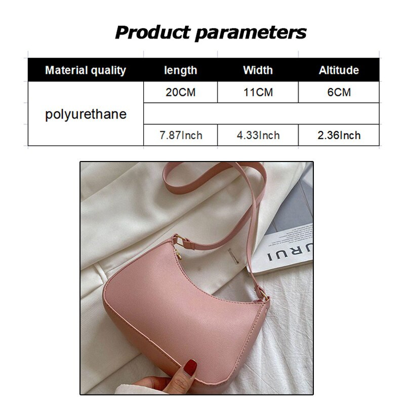 Ženska modna torbica Vintage jednobojna PU kožna torba ispod ramena Ležerna torbica skitnica Poklon za žene