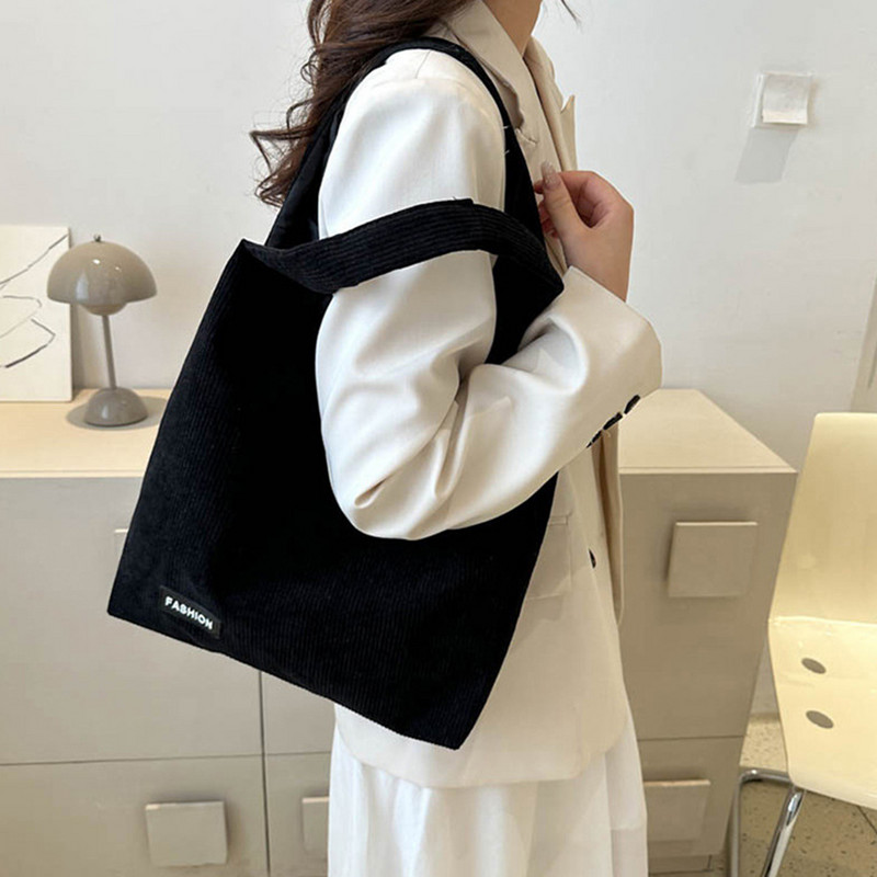 Ženska trendi hobo torba Sklopiva ležerna velika torba Svestrana samtasta torba na rame Mekana torba za višekratnu kupnju velikog kapaciteta