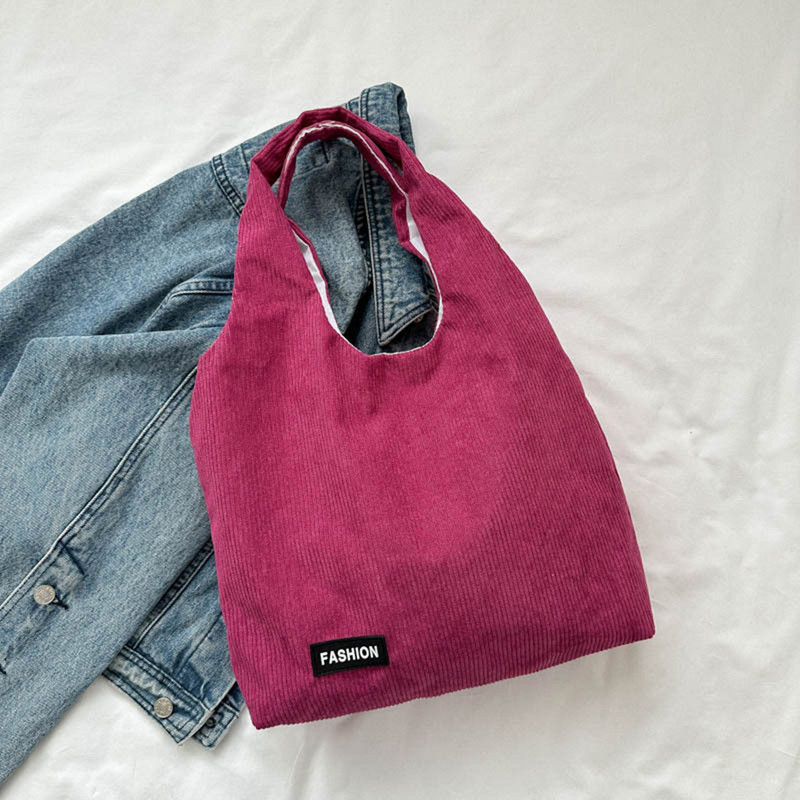 Ženska trendi hobo torba Sklopiva ležerna velika torba Svestrana samtasta torba na rame Mekana torba za višekratnu kupnju velikog kapaciteta