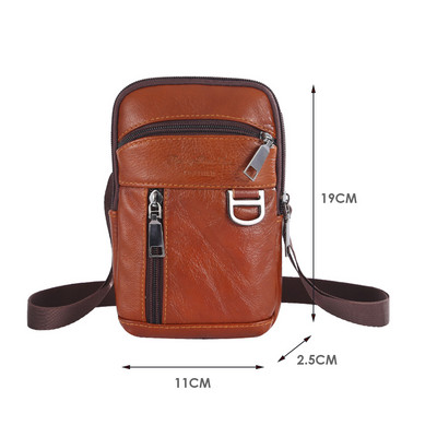 Genți de umăr din piele naturală de culoare solidă Pachete de talie Genți pentru telefon Genți pentru curea de umăr pentru piept, genți casual de tip crossbody