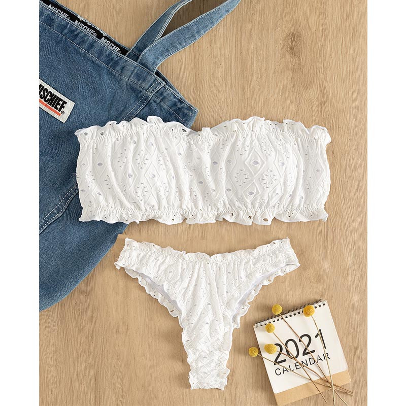 Seksikas pits kõrge vöökohaga Brasiilia bikiinid 2022 naiste ujumisriided Bandeau naiste ujumistrikoo Push up ujumiskostüüm Suvised suplejate bikiinid