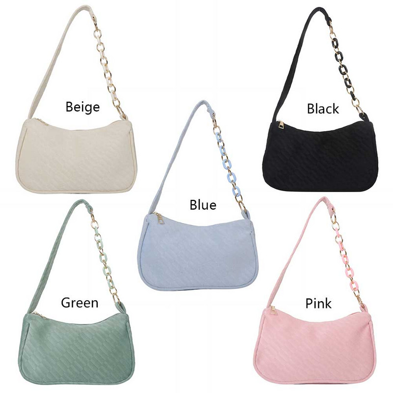 Ženska modna torbica s gornjom ručkom Torba od meke tkanine ispod pazuha Jednobojna ležerna patent zatvarač Lagana prozračna za rođendanski dar