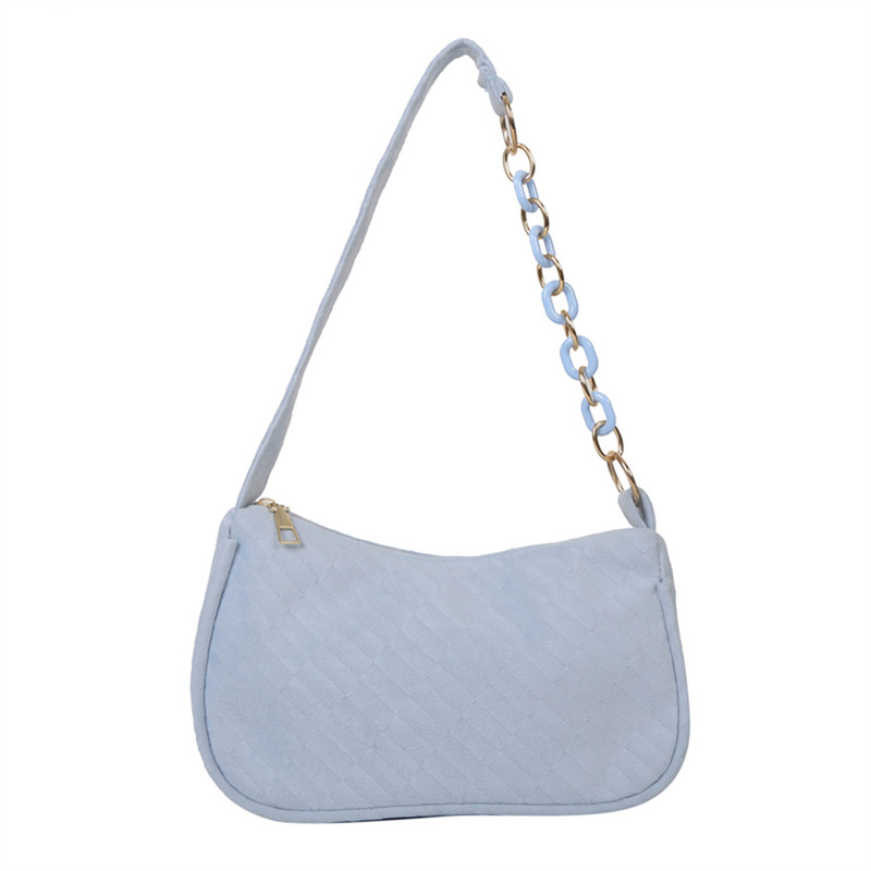 Ženska modna torbica s gornjom ručkom Torba od meke tkanine ispod pazuha Jednobojna ležerna patent zatvarač Lagana prozračna za rođendanski dar