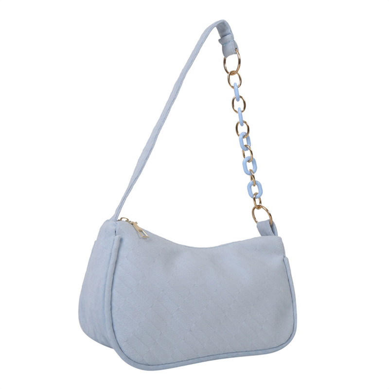 Ženska modna torbica s gornjom ručkom Torba od meke tkanine ispod pazuha Jednobojna ležerna patent zatvarač Lagana prozračna za rođendanski dar