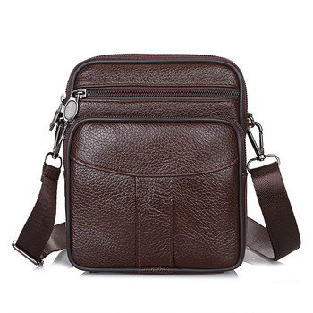 Мъжки чанти през рамо от естествена кожа Висококачествени чанти за през рамо Tote Модна бизнес мъжка чанта Messenger Кожени чанти Fanny Pack