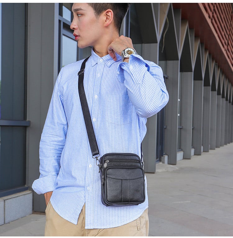 Genți de umăr pentru bărbați, din piele naturală, genți de înaltă calitate, geantă pentru bărbați de afaceri.