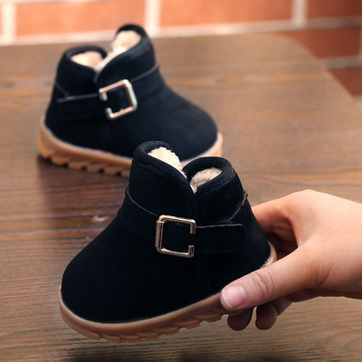 Pantofi de iarnă din bumbac pentru bebeluși 1-2 ani plus catifea groase, culoare uni, pantofi pentru copii mici și fete, cizme de zăpadă, pantofi pentru sugari