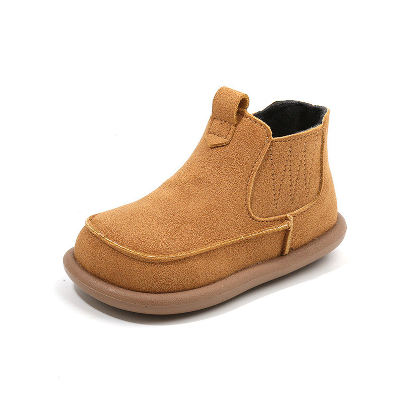 Βρεφικό μποτάκι παγωμένο δέρμα με στρογγυλά δάχτυλα Κοντό μποτάκι αγόρι με ίσιο πάτο δύο βαμβακερές μπότες ρετρό γυναικεία μπότα casual sneaker Botas Para Niña