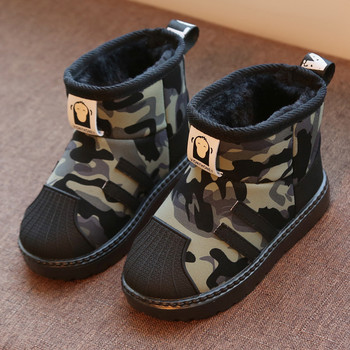 Детски обувки 2022 Зимни момчета Марка Снежни ботуши Детска мода Плюшени топли ботуши Бебешки момичета Черен Червен Спорт XZ20032