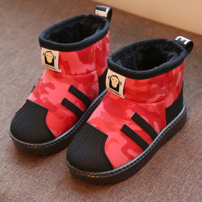Παιδικά παπούτσια 2022 Winter boys Brand Snow Boots Παιδικά Μόδα βελούδινα ζεστά μποτάκια για τον αστράγαλο Βρεφικά κορίτσια Μαύρο Κόκκινο Sport XZ20032