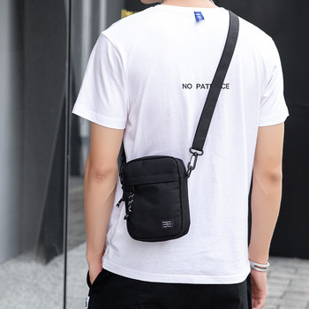 Модна мъжка чанта Платнена малка чанта за през рамо Модерна диагонална чанта за гърдите Лека момчешка мини ежедневна чанта Мобилен телефон Раница за кръста