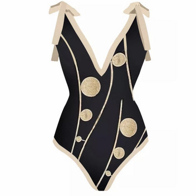 One Piece μπικίνι μαγιό & φούστες 2023 Νέο καλοκαιρινό γυναικείο παπιγιόν ρετρό μαγιό Πολυτελές κομψό βραζιλιάνικο μαγιό