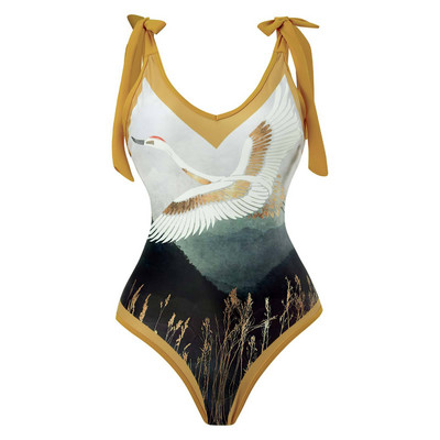 One Piece μπικίνι μαγιό & φούστες 2023 Νέο καλοκαιρινό γυναικείο παπιγιόν ρετρό μαγιό Πολυτελές κομψό βραζιλιάνικο μαγιό