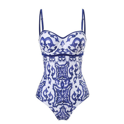 One Piece μπικίνι μαγιό & φούστες 2023 Νέο καλοκαιρινό γυναικείο παπιγιόν ρετρό μαγιό Πολυτελές κομψό βραζιλιάνικο μαγιό