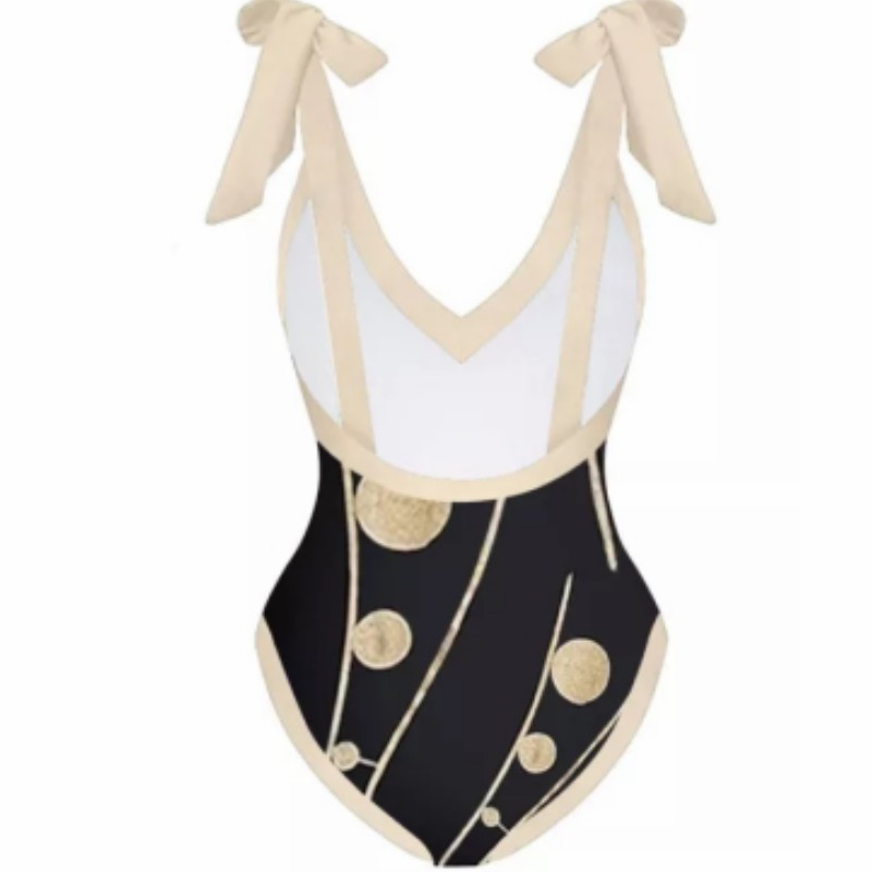 One Piece μπικίνι μαγιό & φούστες 2023 Νέο καλοκαιρινό γυναικείο παπιγιόν ρετρό μαγιό Πολυτελές κομψό βραζιλιάνικο μαγιό