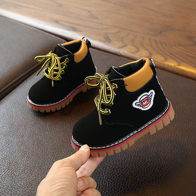 Lastele Briti stiilis saapad Uus kevad-sügis Laste pehme libisemisvastane kummist välistald Poolsaapad Poistele Tüdrukutele Moodsed väikelaste kingad